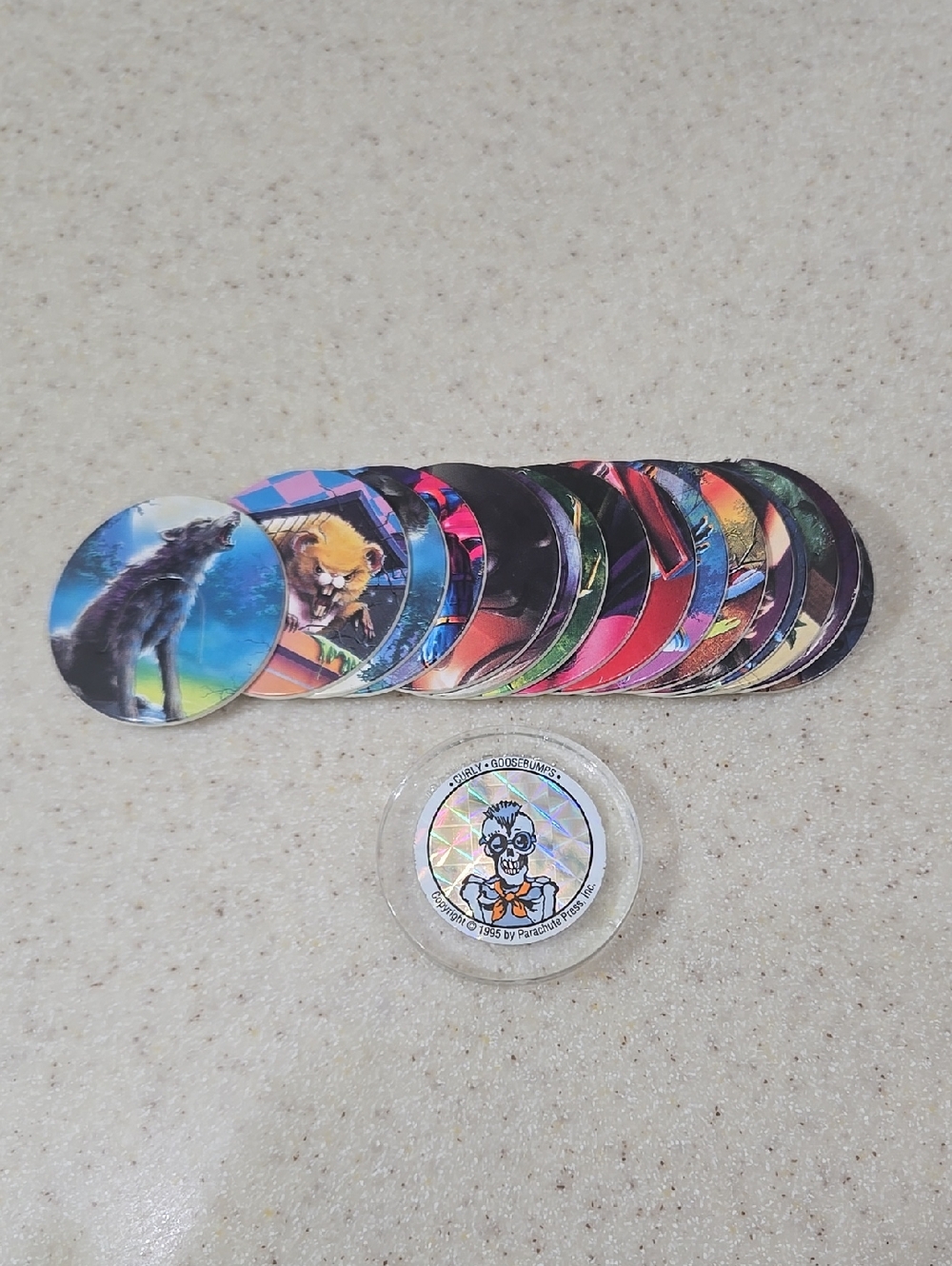 Vintage 1995 Goosebumps POGS (Lot Of 16 + 1 Slammer)